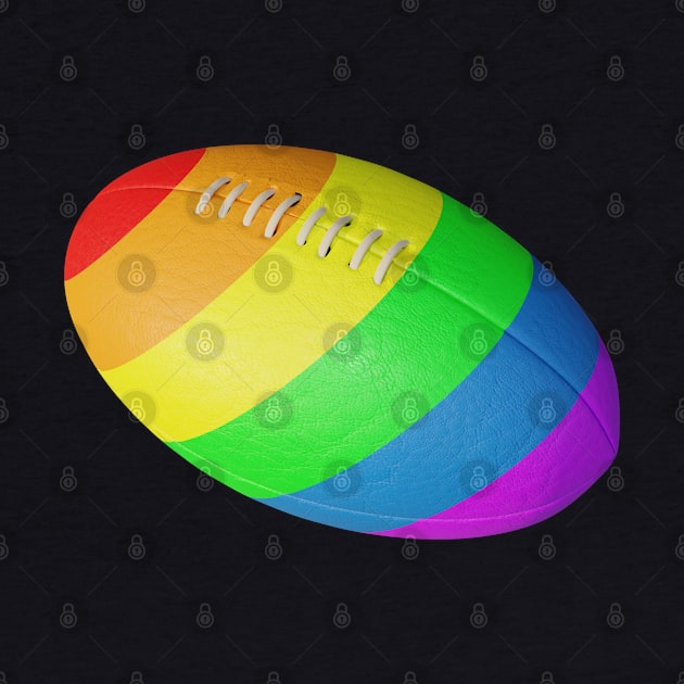 American Football Rainbow LGBTQ Gay Pride by McNutt